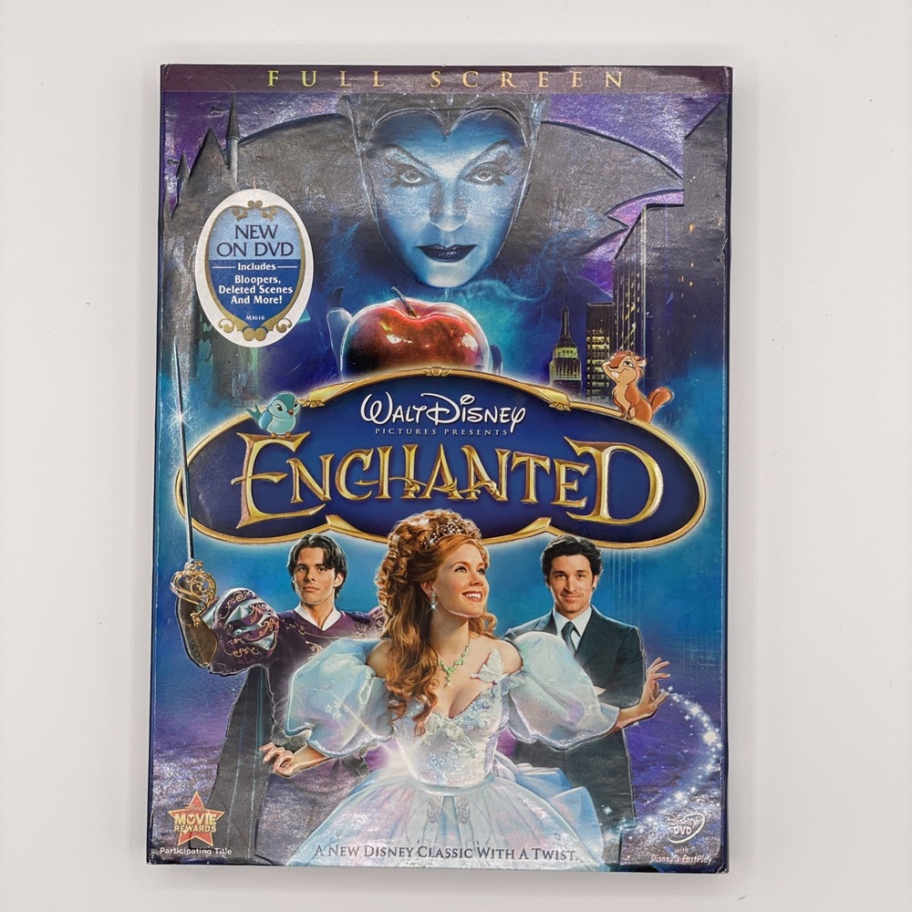 New Enchanted DVD Movie 2008 Walt Disney Full Screen Factory Sealed  W/Slipcover